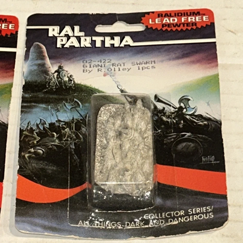 Ral Partha AD&D Official Giant Rat Swarm Mini‎ Pewter 11-473 2 Sealed Blisters